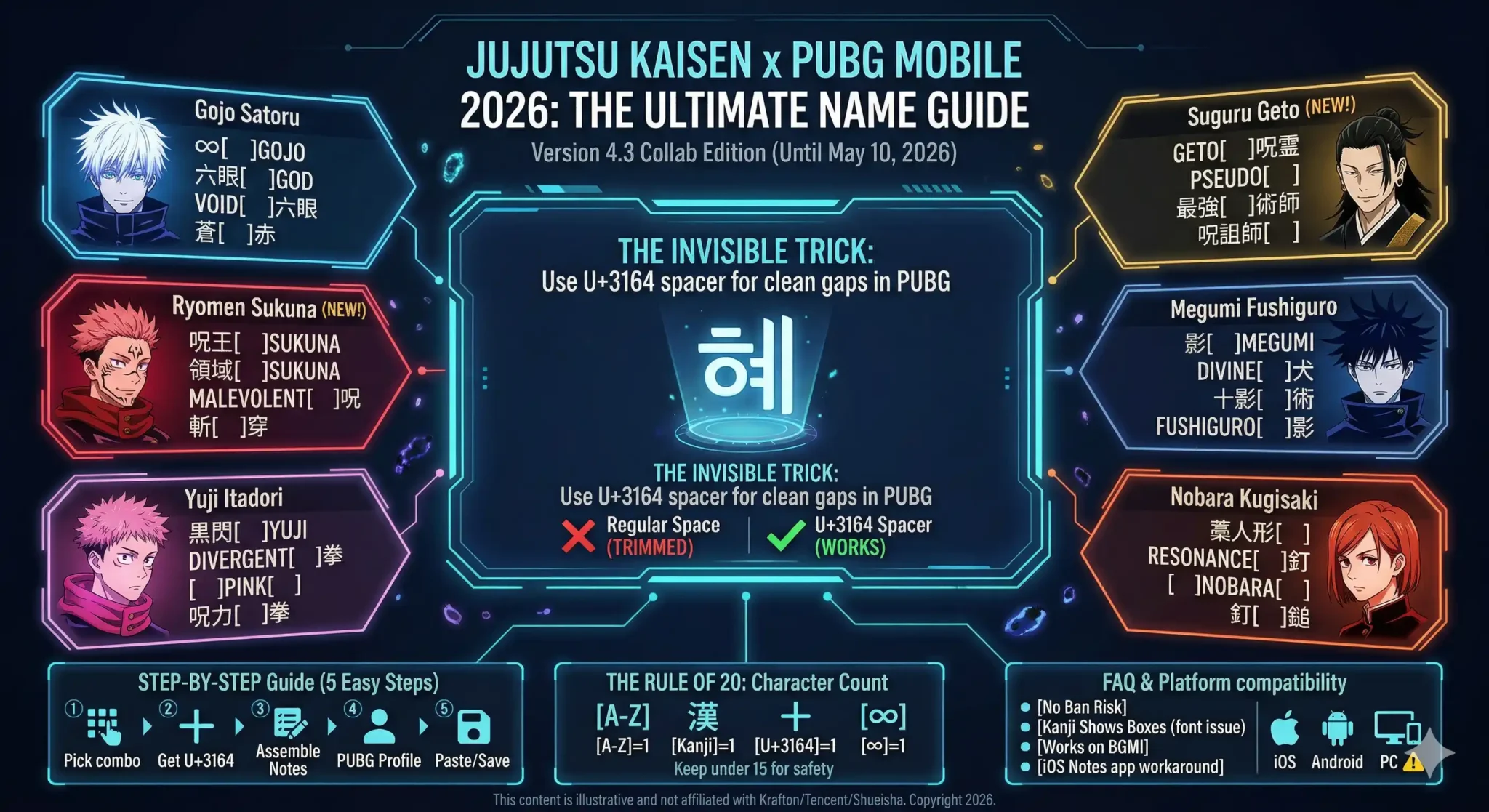 Jujutsu Kaisen PUBG Mobile Collab Banner