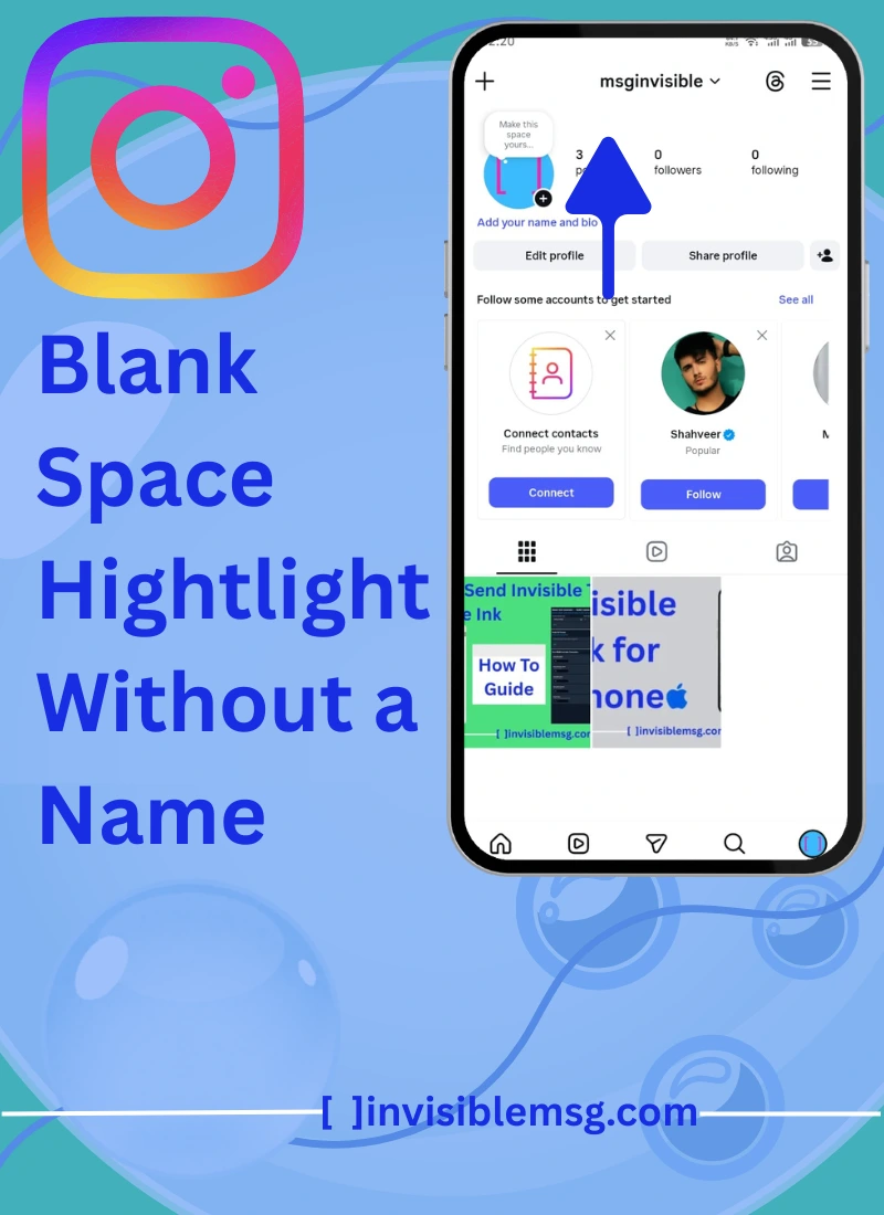 Blank Instagram highlight name