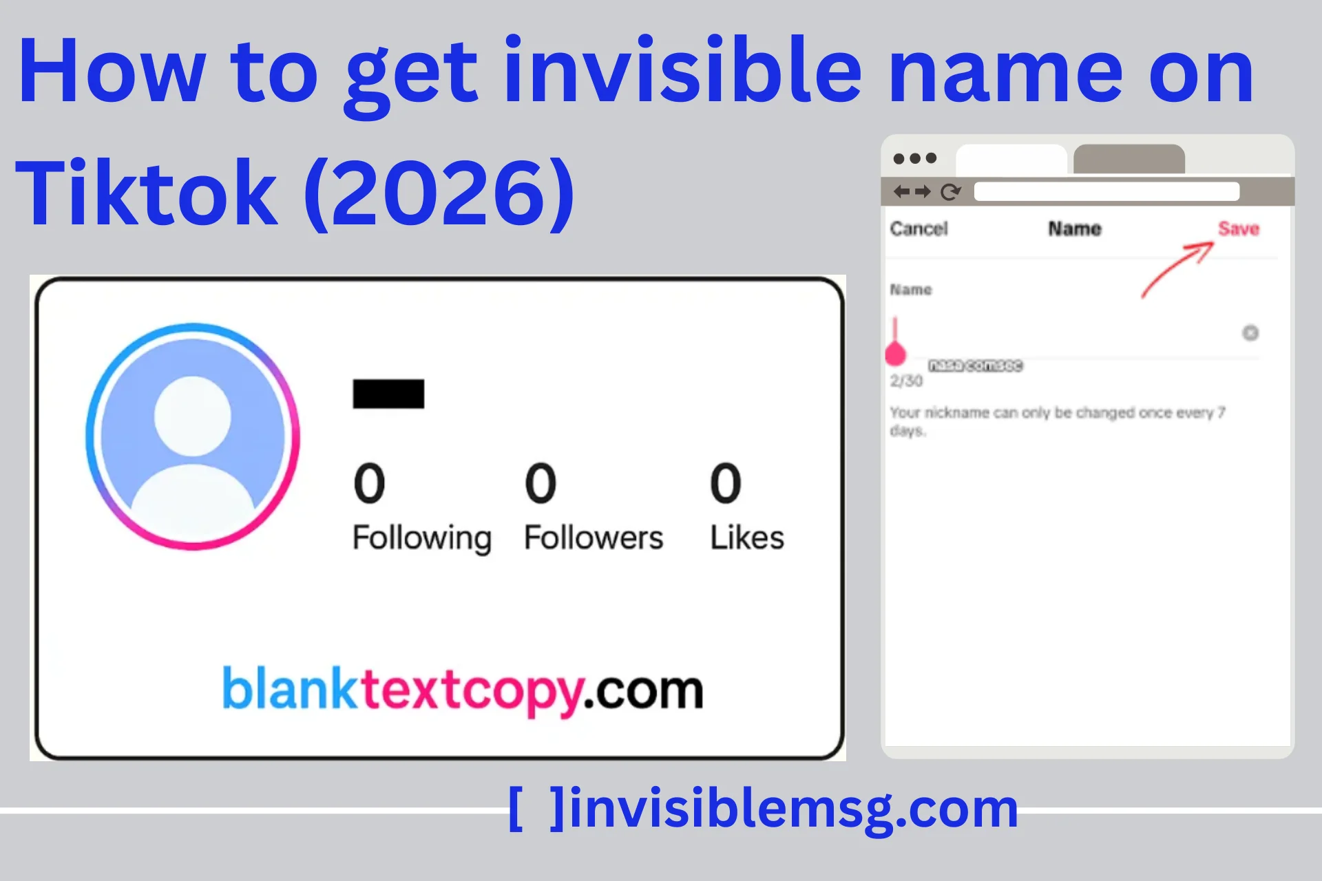 Invisible name tiktok