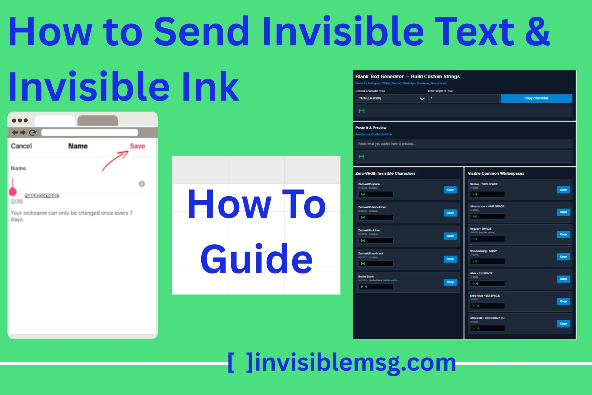 How to guide , invisible text explain